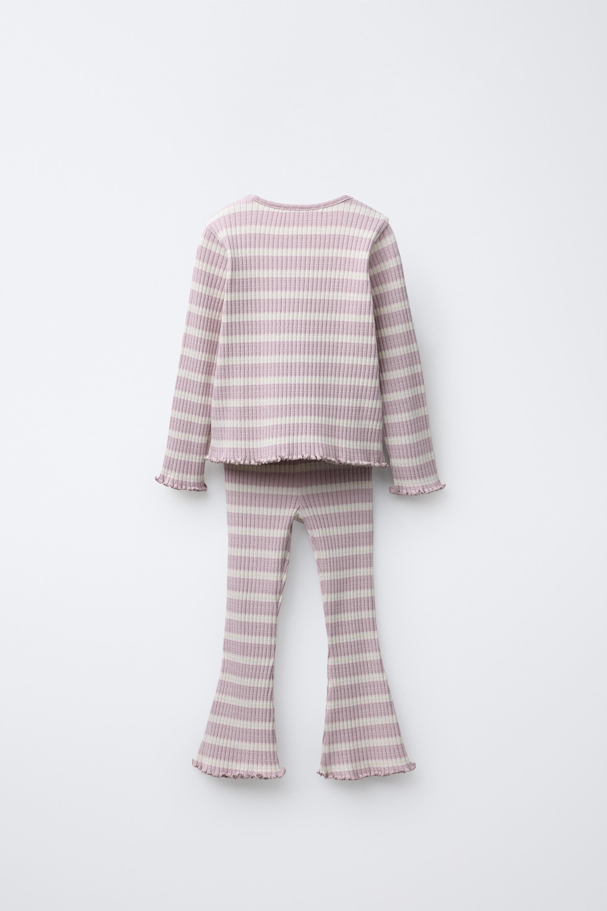 RIBBED FLARE LEGGINGS AND T-SHIRT SET